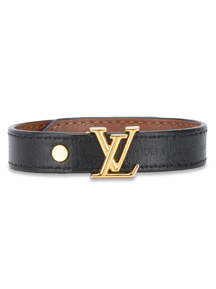LV Iconic Bracelet Reversible Noir Tan Sz 17