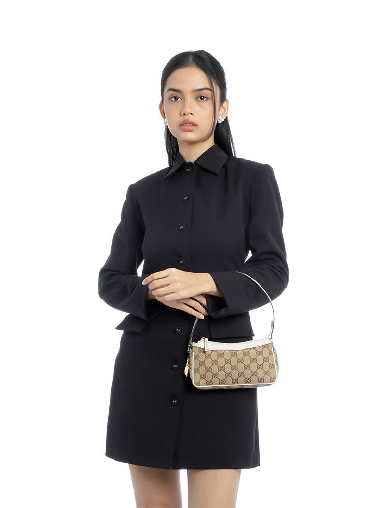 GG Canvas Jockey Mini Pochette Bag Beige Off White