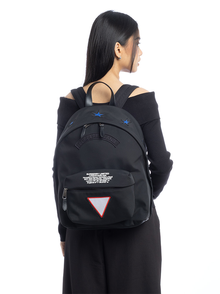 Nylon Scout Badges Backpack Black