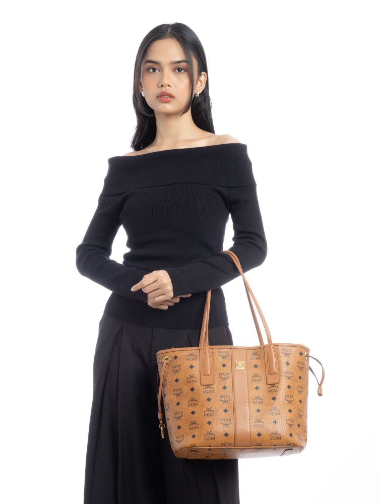 Visetos Liz Reversible Small Shopper Cognac