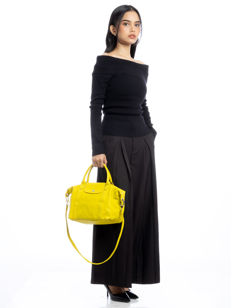 Le Pliage Cuir Small SH Lemon 