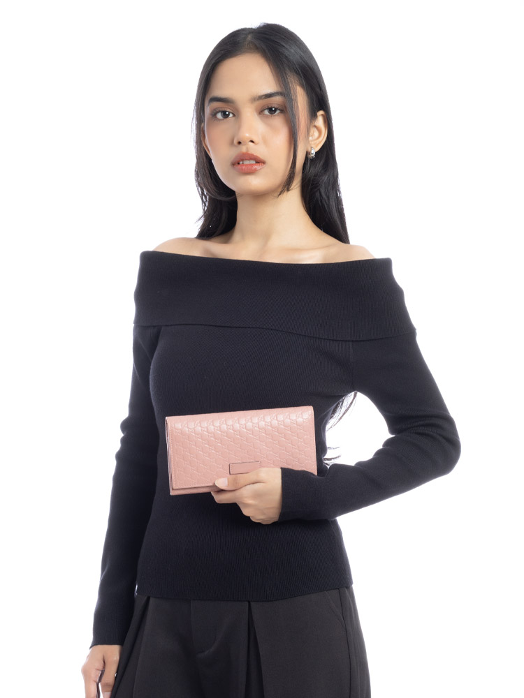 Microguccissima Bi-fold Long Wallet Pink
