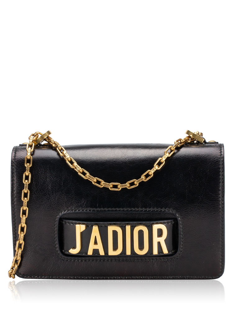 Patent J'Adior Chain Flap Bag Black