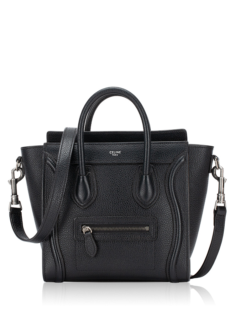 Drummed Calfskin Nano Luggage Black