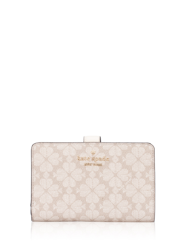 Spade Flower Medium Bifold Wallet Dark Beige
