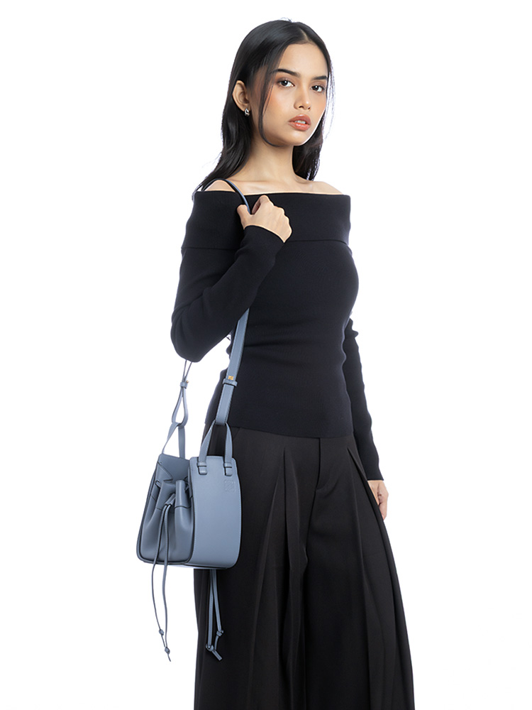 Calfskin Hammock Mini Shoulder Bag Atlantic Blue
