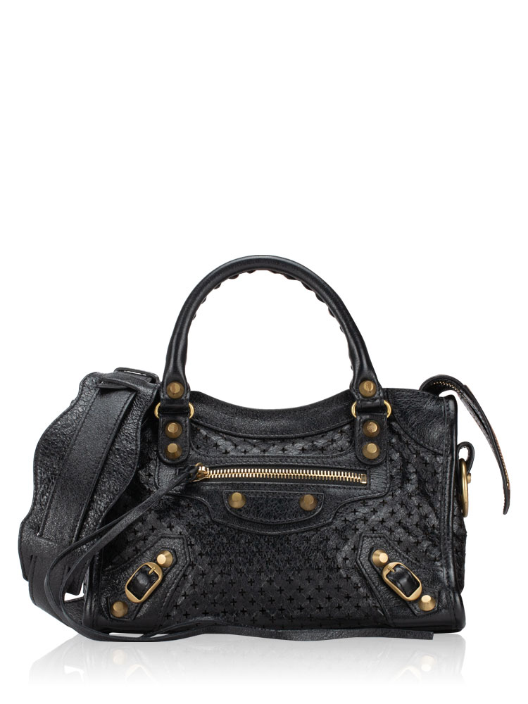 Classic Gold Perforated Cross Mini City Black