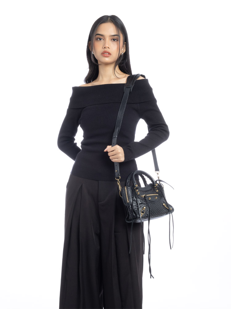 Classic Gold Perforated Cross Mini City Black