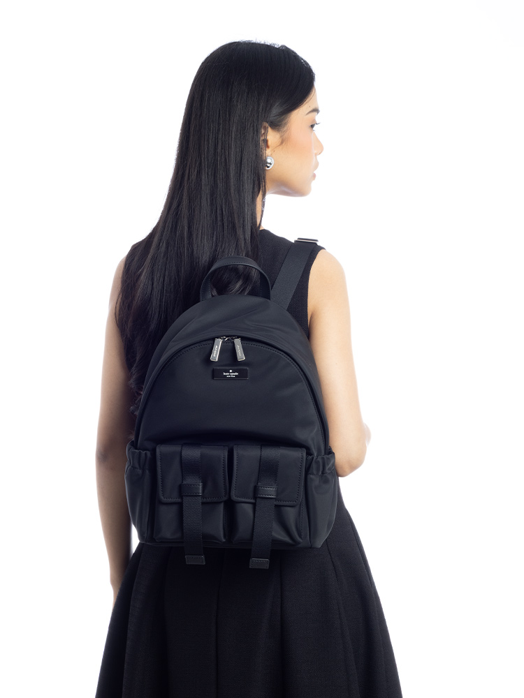 Carter Nylon Cargo Medium Backpack Black