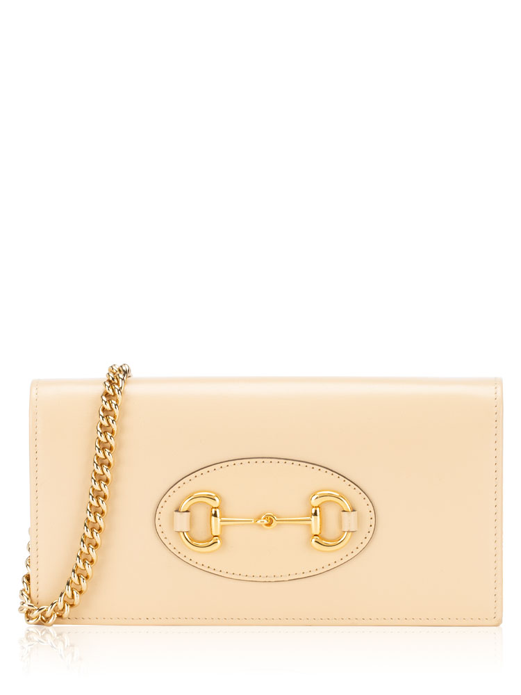 Plutone Calfskin 1955 Horsebit Wallet On Chain Bubble Tea