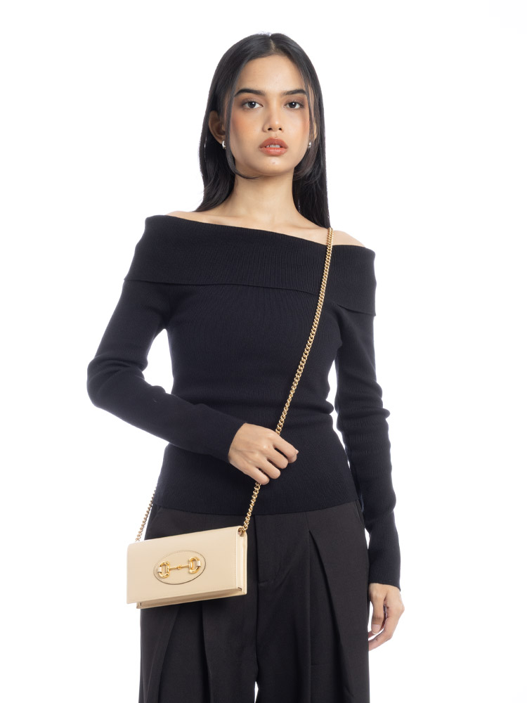 Plutone Calfskin 1955 Horsebit Wallet On Chain Bubble Tea