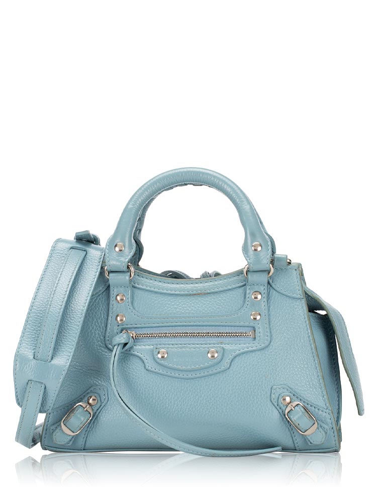 Grained Calfskin Neo Classic Mini City Bleu Gris