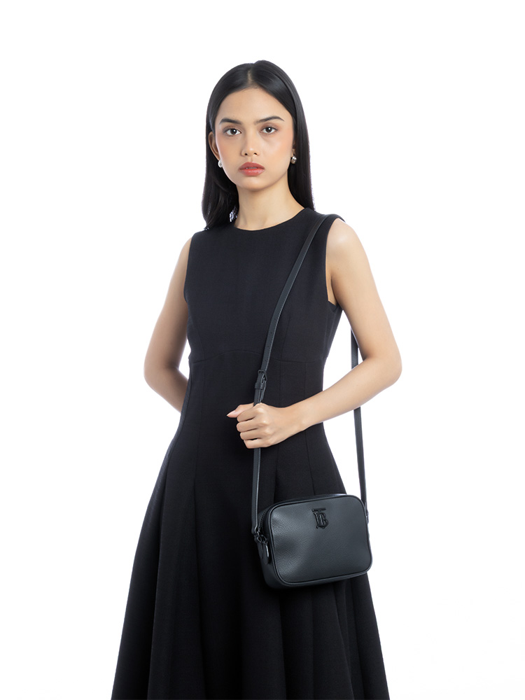 Grained Calfskin TB Small Camera Bag Black