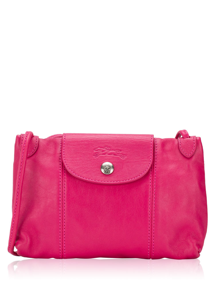 Le Pliage Cuir Crossbody Pink Fuchsia