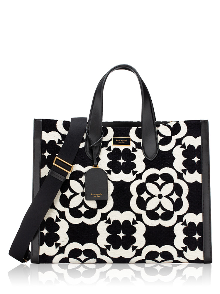 Flower Spade Manhattan Chenille Large Tote Black Multi