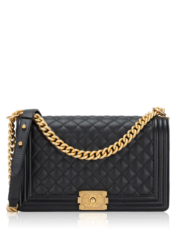Caviar New Medium Boy Flap Bag Black