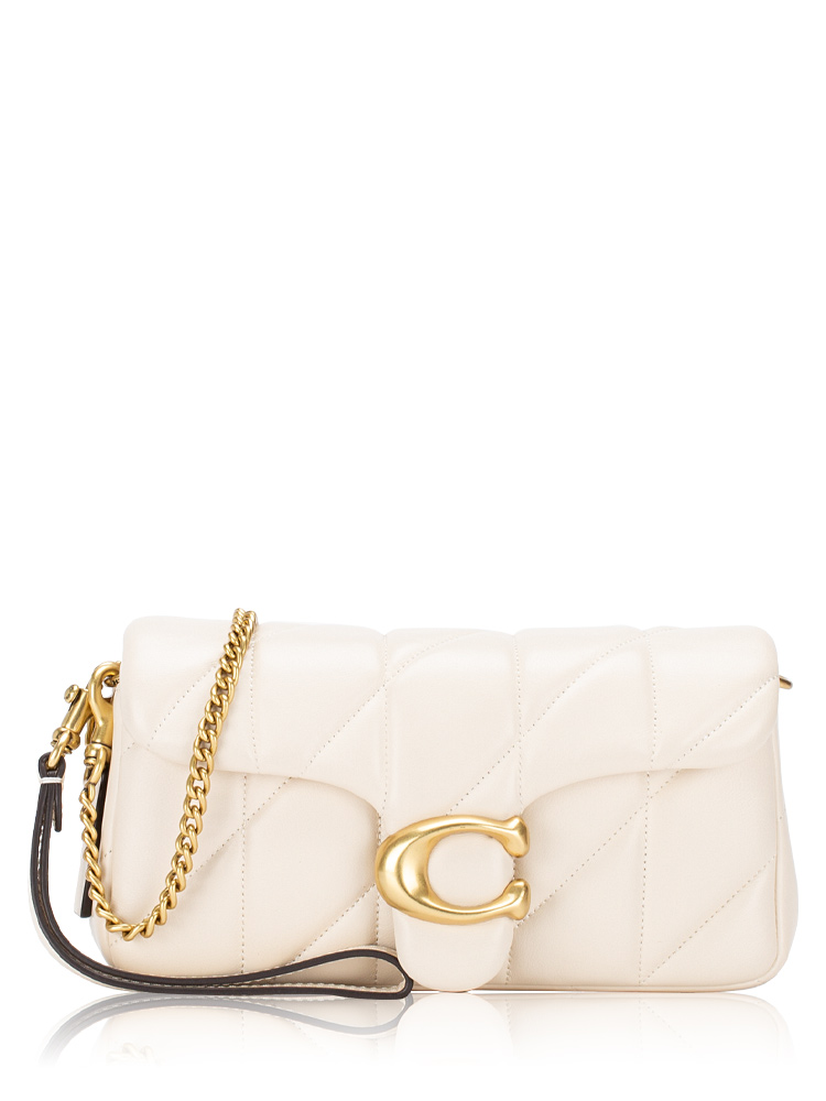 CBH23 Quilted Leather Tabby 19 Crossbody Chalk