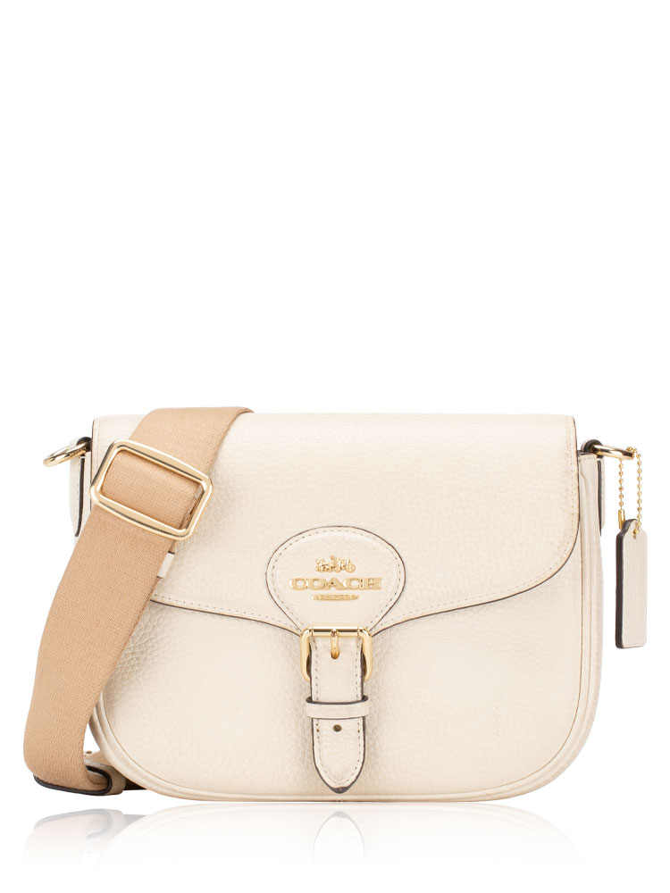 CP107 Amelia Leather Saddle Bag Chalk
