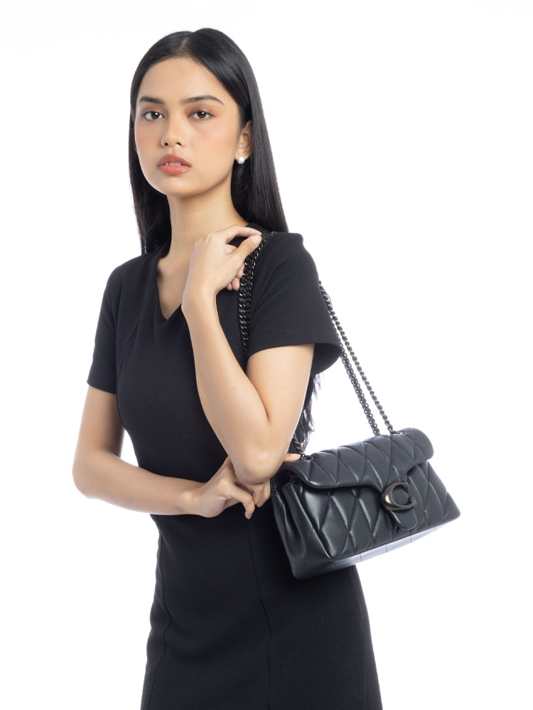 CP150 Tabby Pillow Quilted Leather 26 Shoulder Bag Black