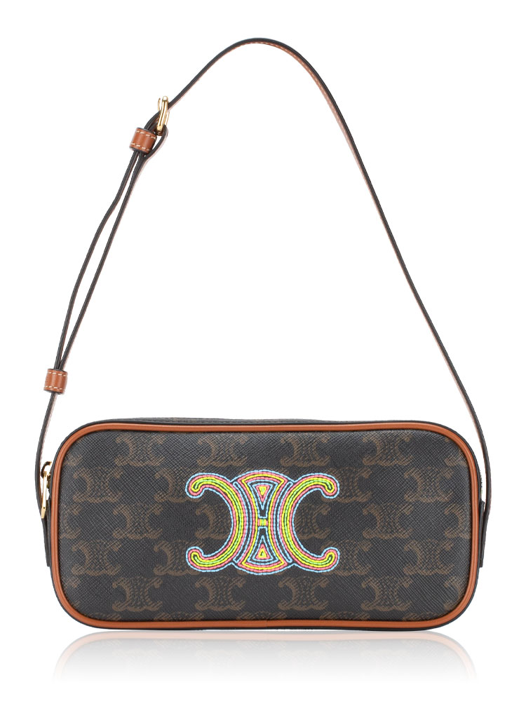 Triomphe Mini Camera Bag Tan Multicolor