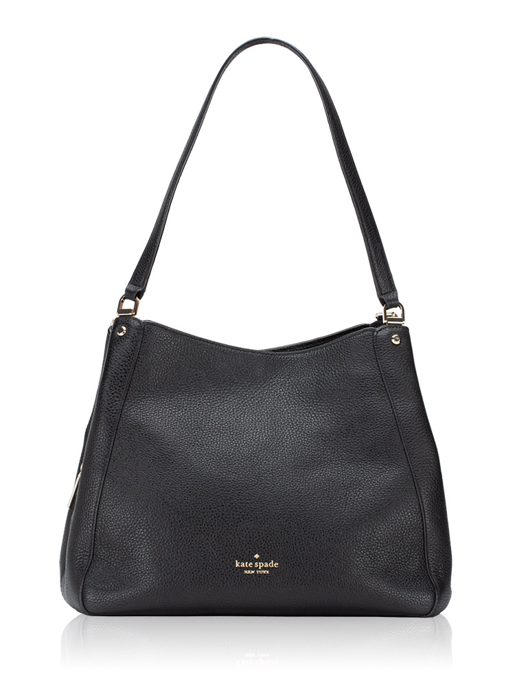 Leila Medium Triple Compartment Shoulder Bag Black