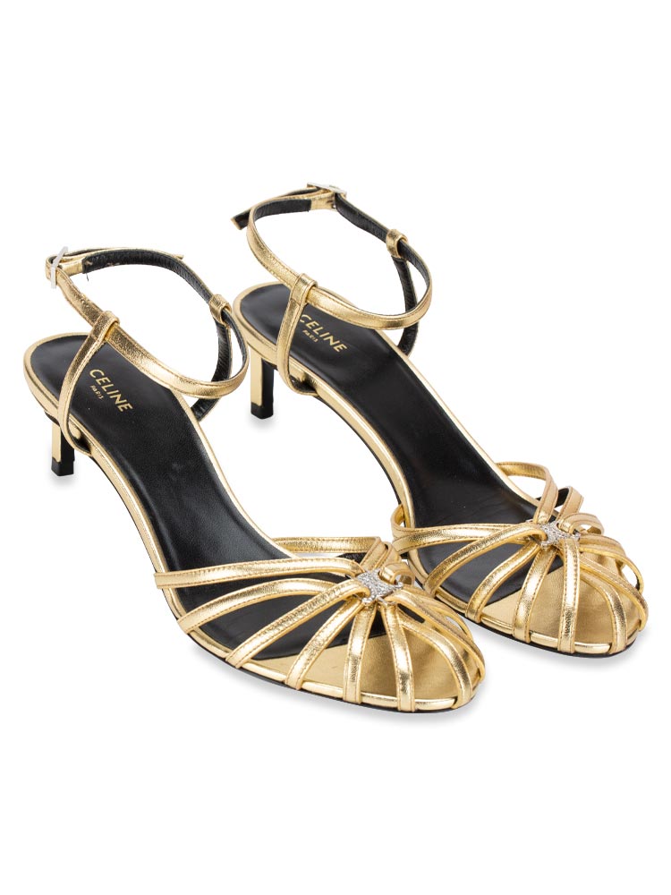 Laminated Lambskin Triomphe Sandal Gold Sz 37