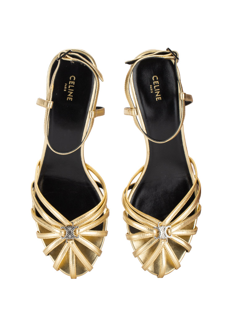 Laminated Lambskin Triomphe Sandal Gold Sz 37