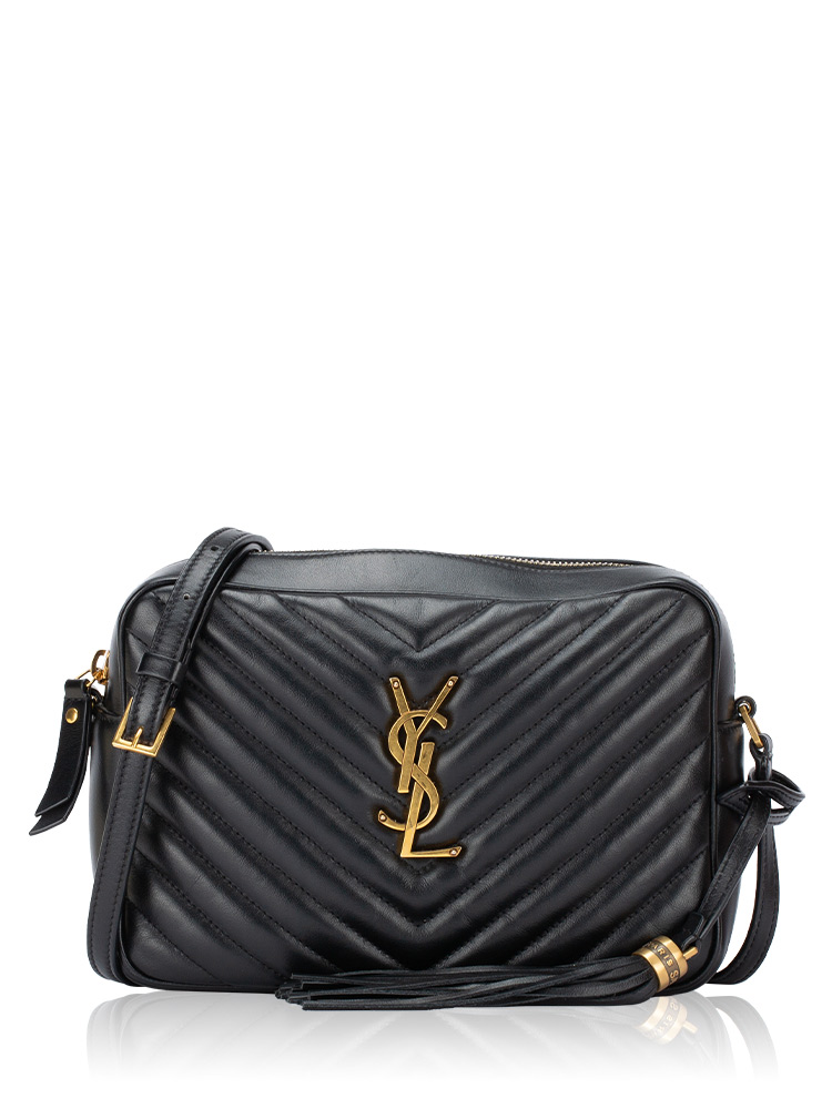 Calfskin Matelasse Monogram Lou Camera Bag Black