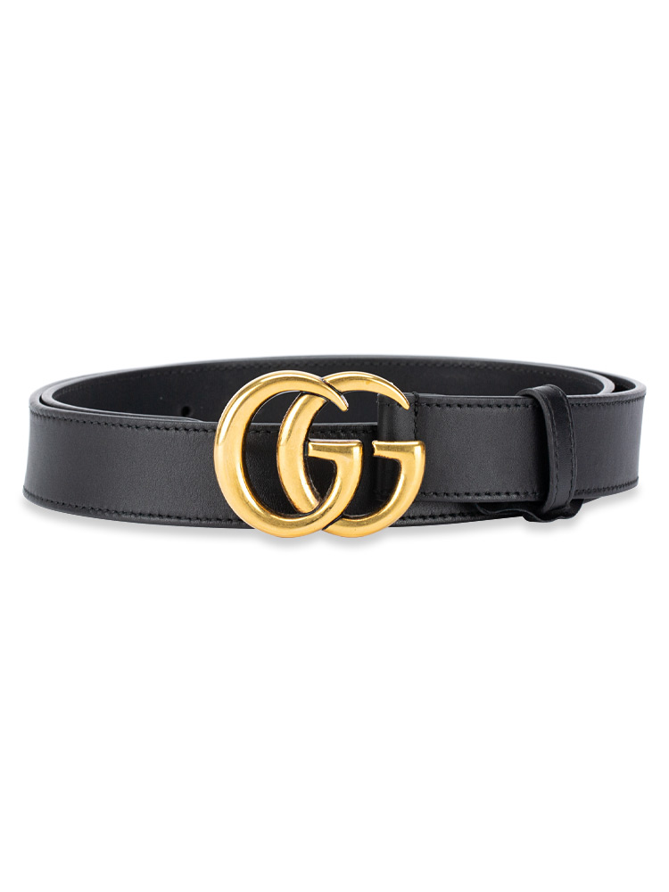 Calfskin GG Marmont 30mm Belt Black Sz 90