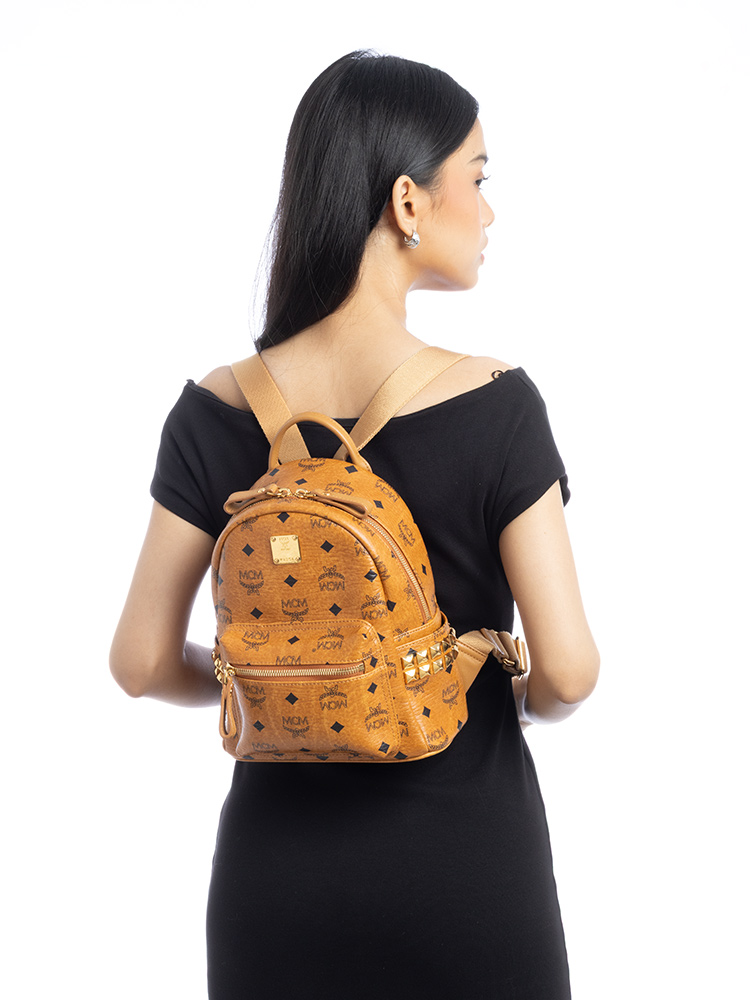 Visetos Stark Side Stud Mini Backpack Cognac