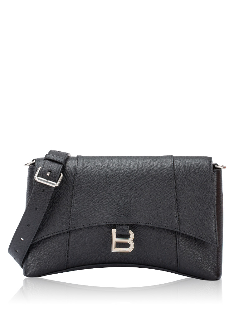 Grained Calfskin Downtown Messenger Black