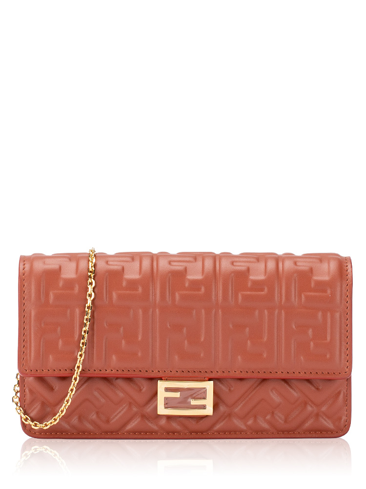 Nappa Matisse FF Embossed Wallet On Chain Sienna