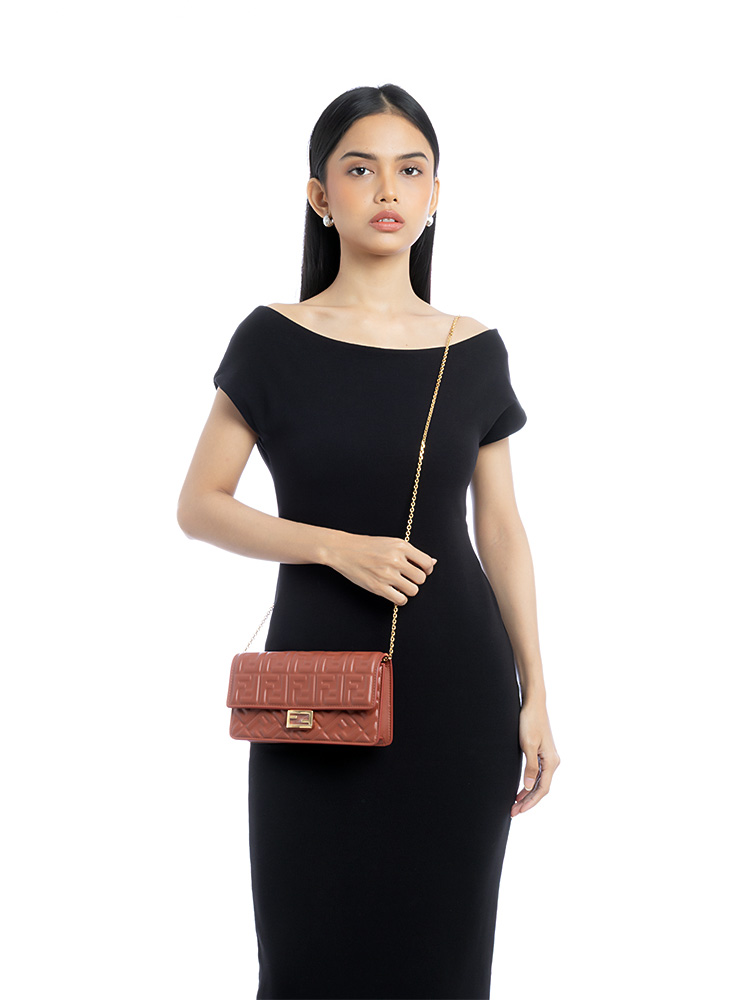 Nappa Matisse FF Embossed Wallet On Chain Sienna