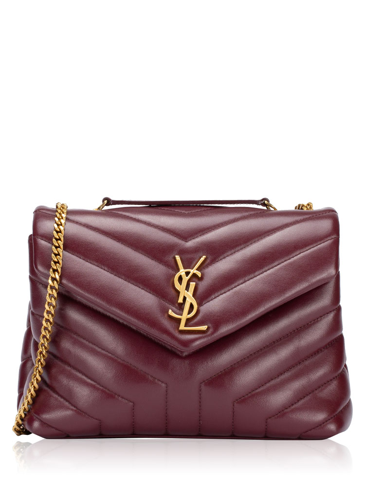Calfskin Y Quilted Monogram Loulou Small Shoulder Bag Rouge Legion