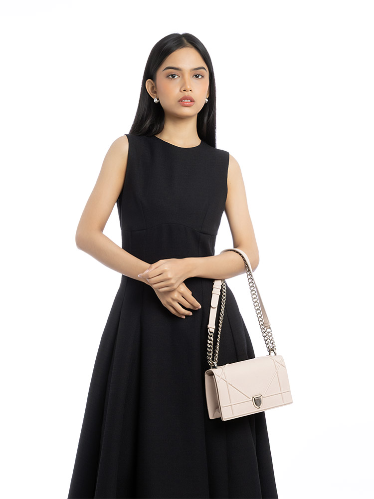 Grained Calfskin Diorama Small Flap Bag Pink