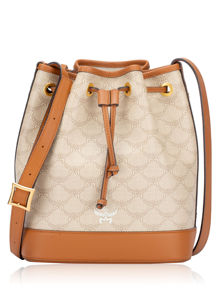Lauretos Calfskin Himmel Medium Bucket Bag Oatmeal