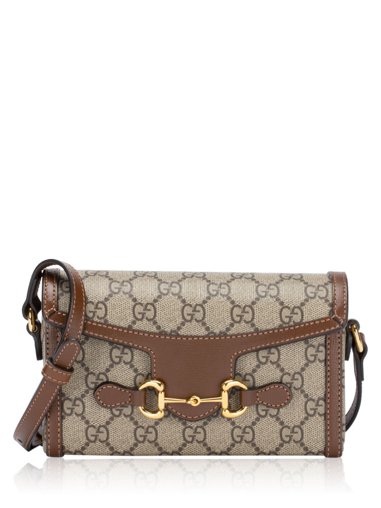 GG Supreme Horsebit 1955 Mini Shoulder Bag Beige Brown Sugar