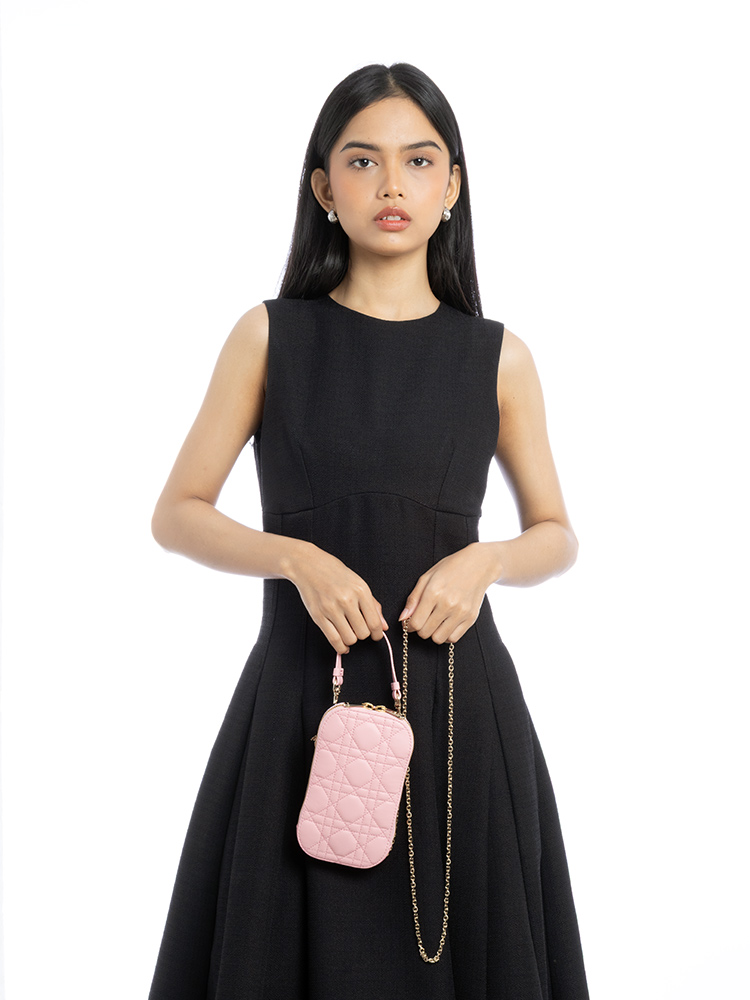 Lambskin Lady Dior Call'in Phone Crossbody Pink