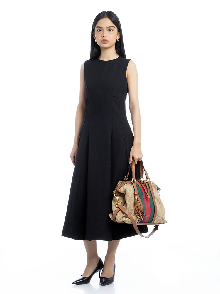 GG Canvas Web Rania Medium Top Handle Bag Sand