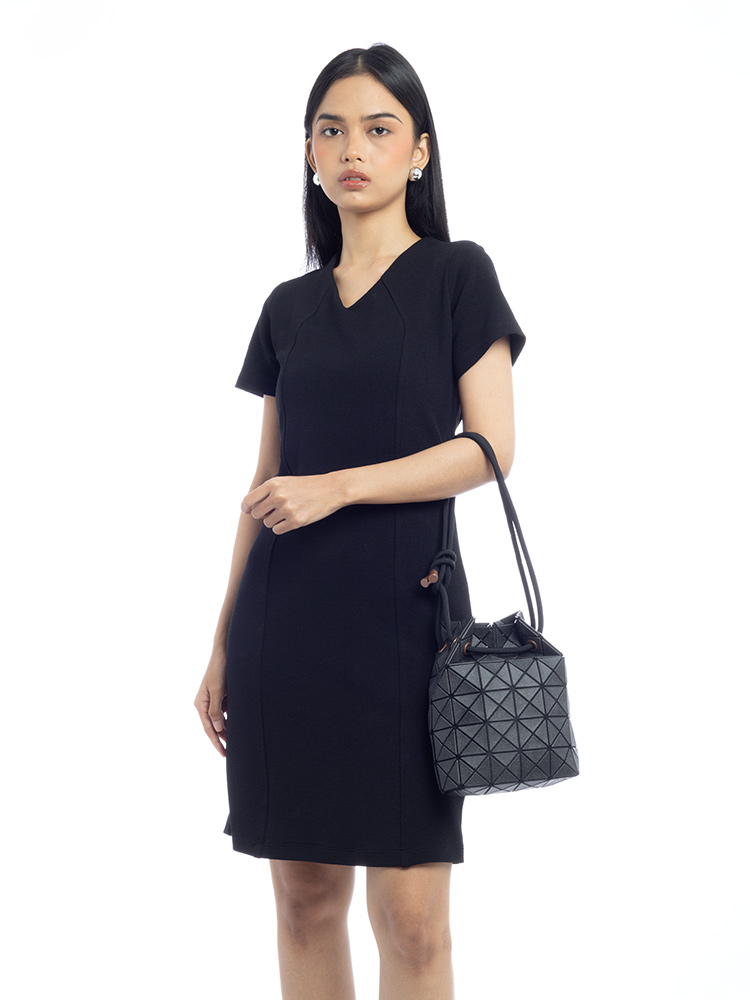 Bao Bao Denim Wring Bucket Bag Black