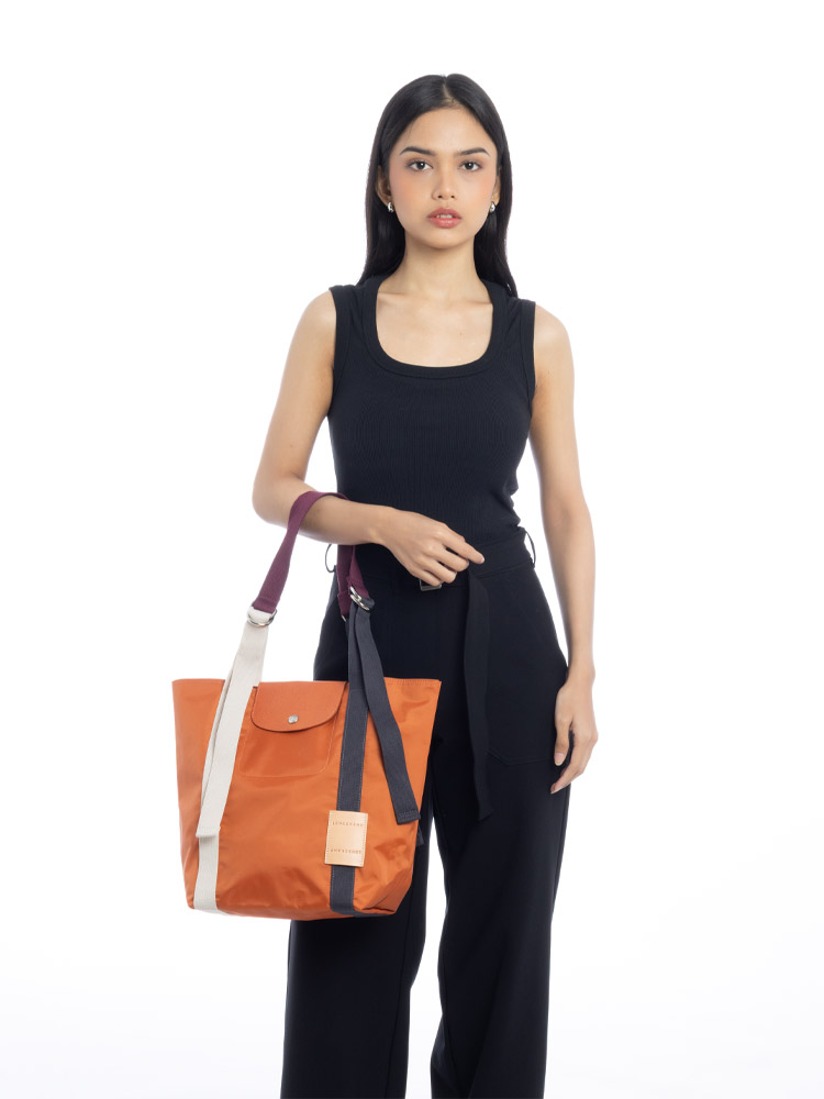 Le Pliage Re-Play Medium Tote Carotte
