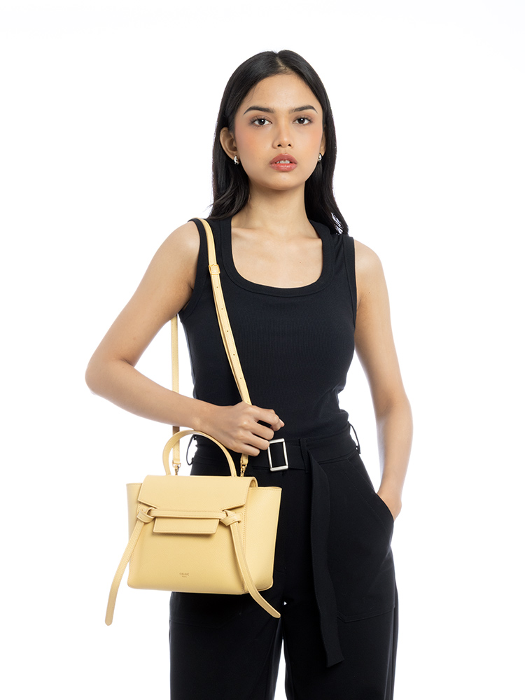 Grained Calfskin Nano Belt Bag Pollen
