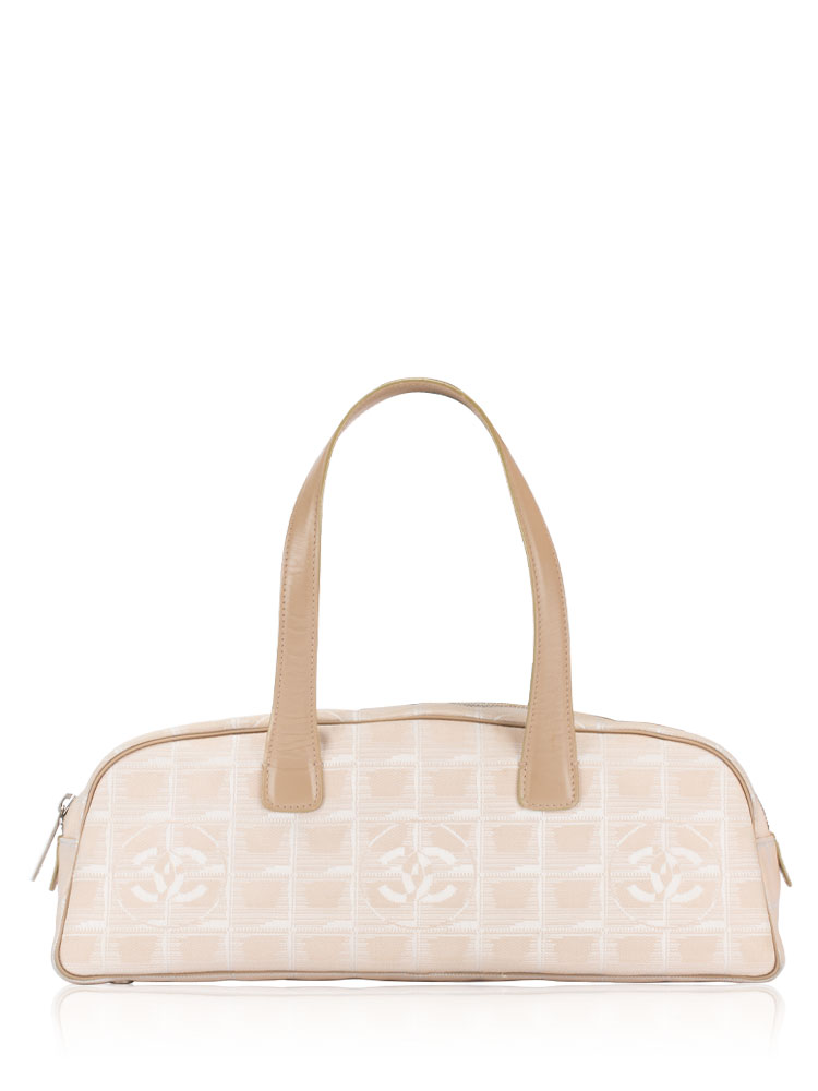 Nylon Travel Ligne Bowler Bag Beige