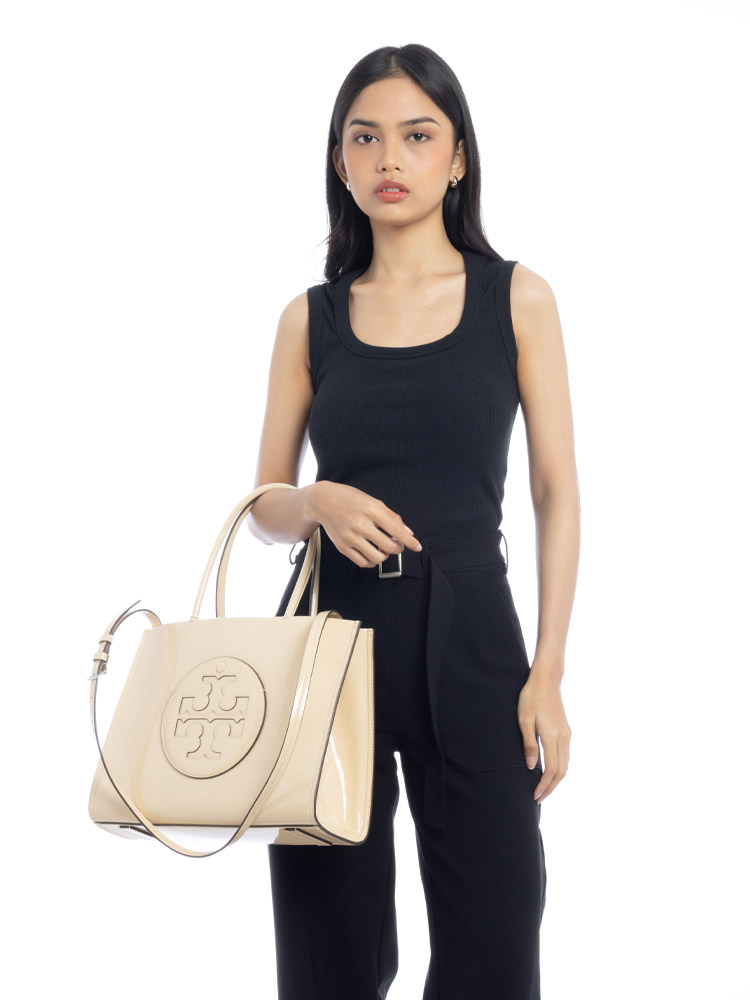 Ella Bio Patent Small Tote Vanilla Soft Serve