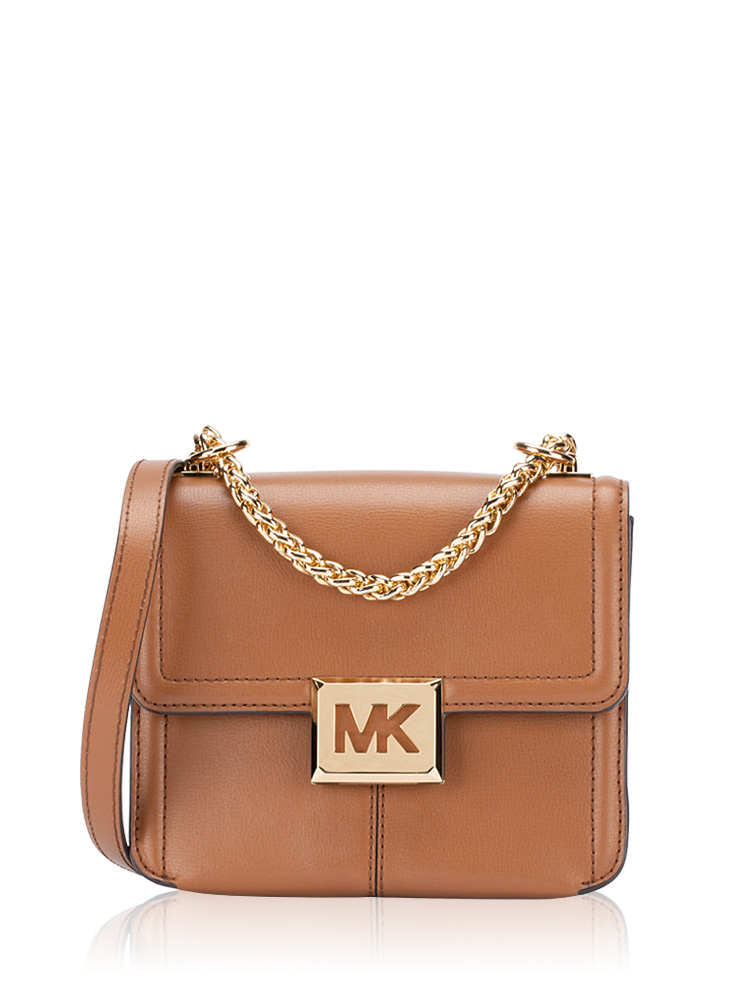 Sonia Square Leather Small Shoulder Bag Luggage