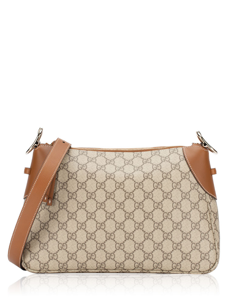 GG Supreme Emblem Medium Shoulder Bag Beige Ebony Sundial