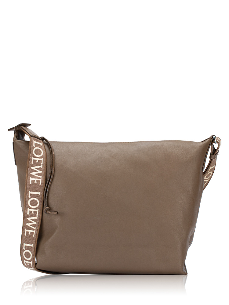Supple Smooth Calfskin Cubi Crossbody Taupe