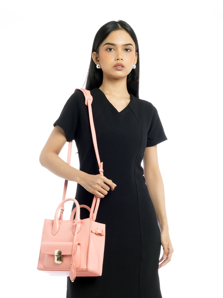Calfskin Padlock All Afternoon Mini Tote Pink