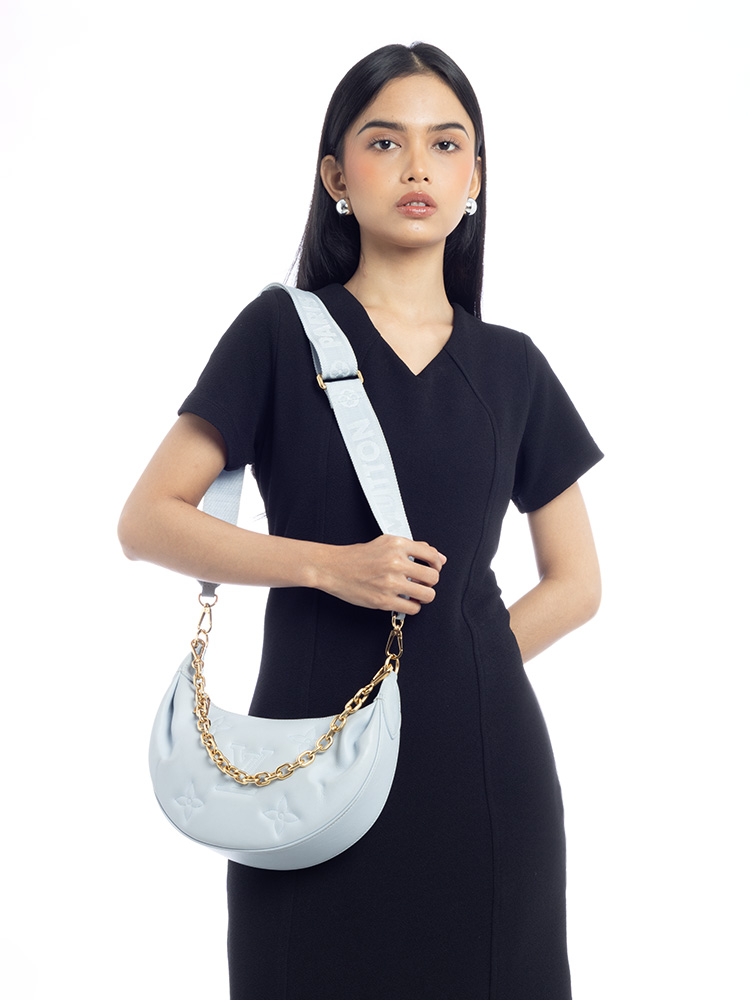 Calfskin Bubblegram Over The Moon Ice Blue