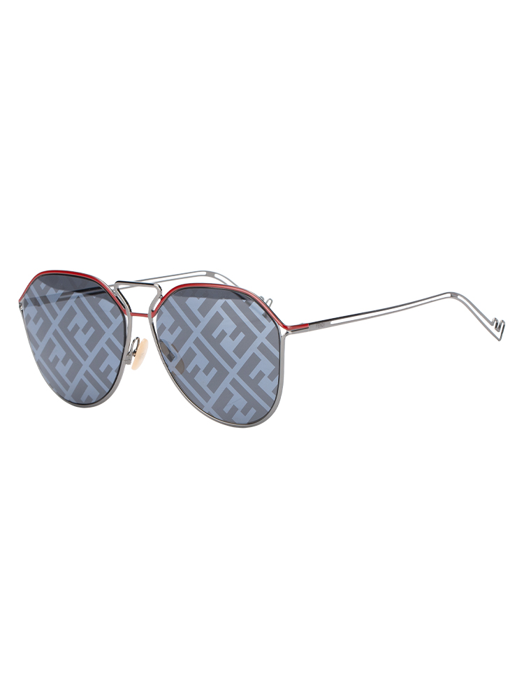 FFM0071/S FF Metal Aviator Sunglasses Grey Red